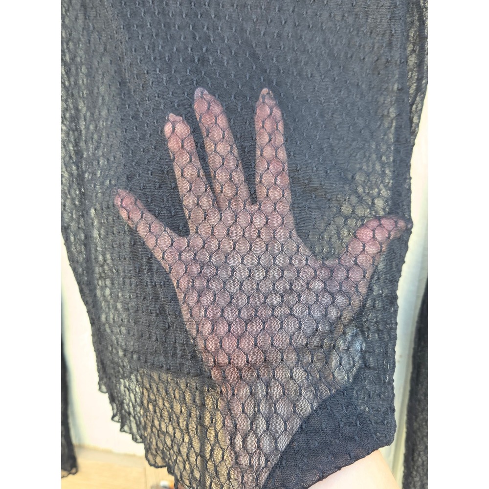 Intimately Free People Boho Baddie Layering Top Black Mesh Lace Sheer Top Small - Picture 2 of 7